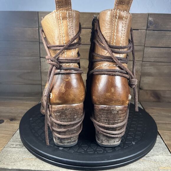 Bed Stu Womens Size 10 Cobbler Blaire Distressed Lace Zip Brown Leather Bootie - Picture 4 of 10